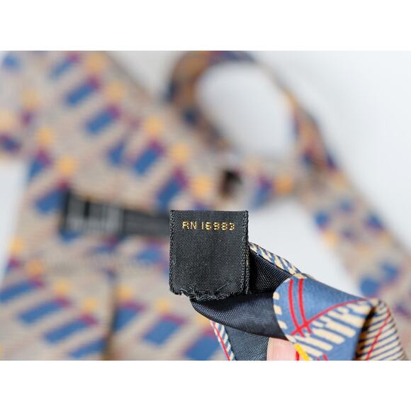 Vintage Dunhill Silk Argyle Striped Tie Luxury Wedding Preppy Business Corporate - Picture 12 of 15